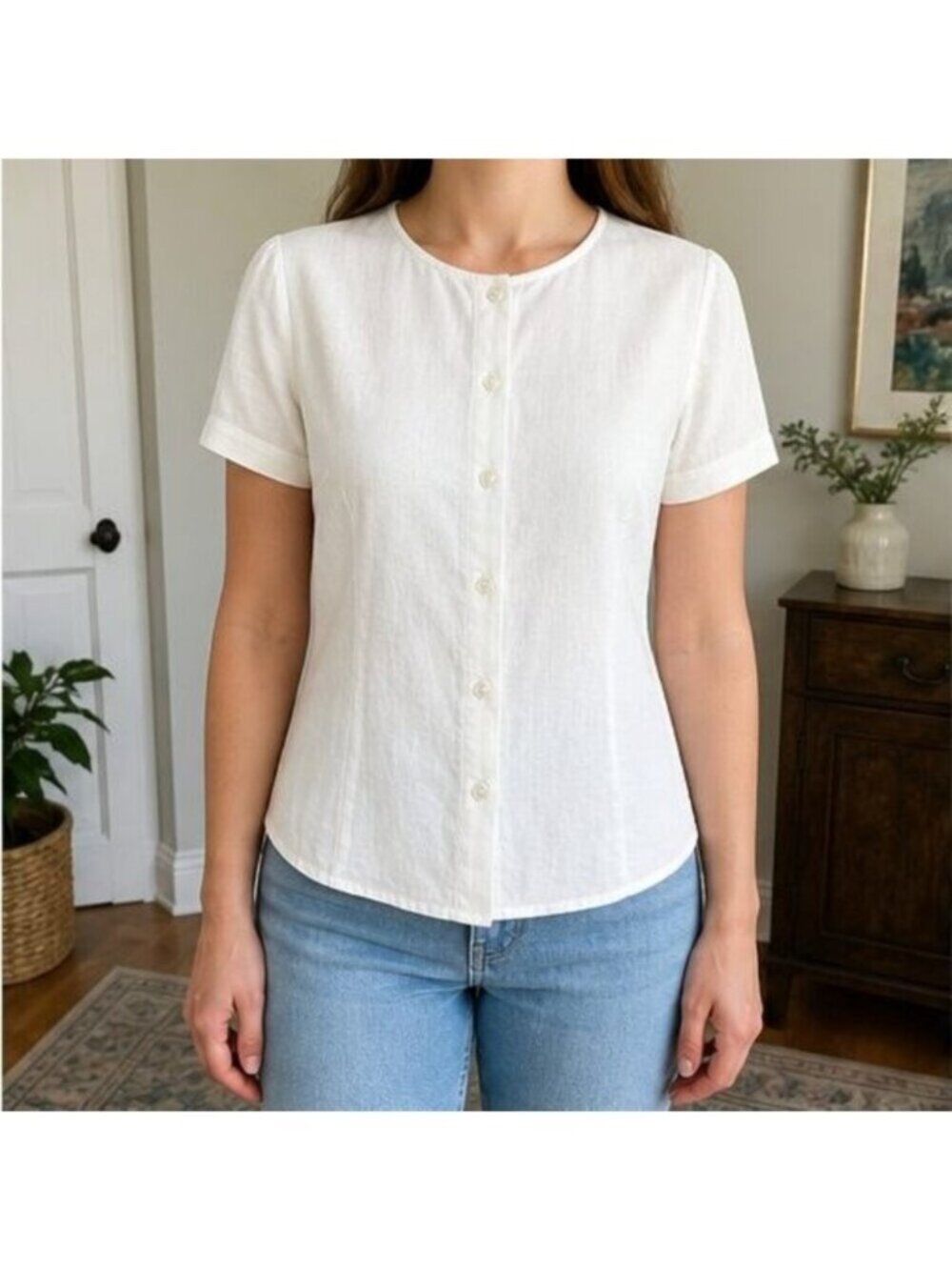 White Ruffle Blouse - Picture 2 of 6